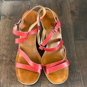 Lucky Brand Red Wedge Sandals